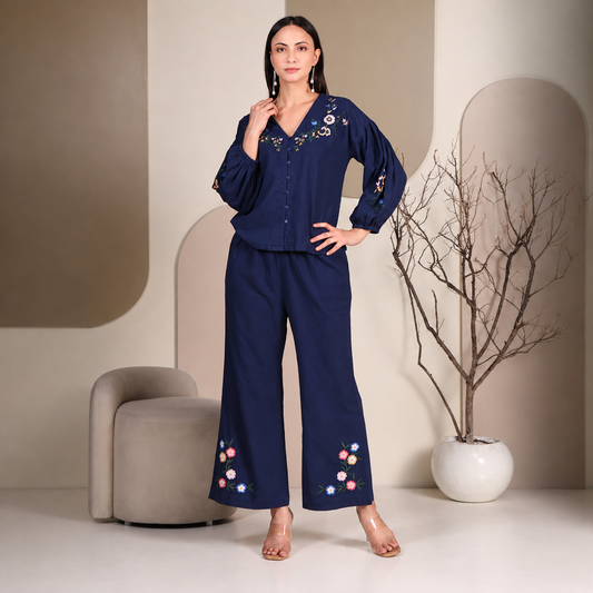 Zilda Co-ord Set | Blue Color
