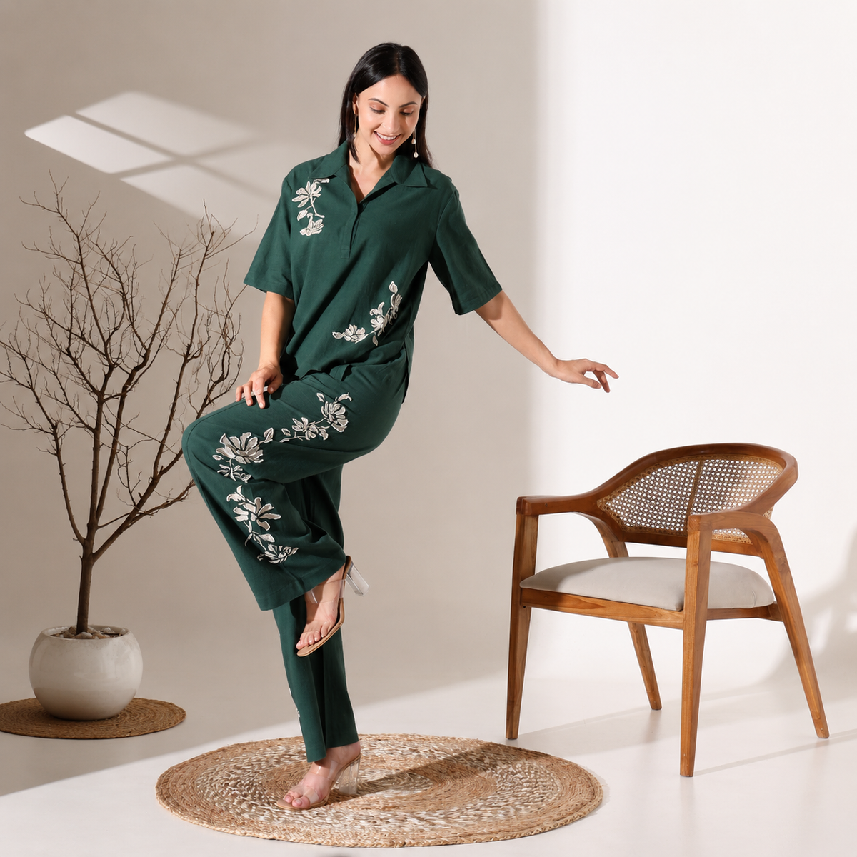 Mindy Co-ord Set | Green Color