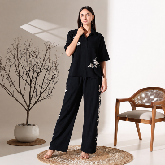 Mindy Co-ord Set | Black Color