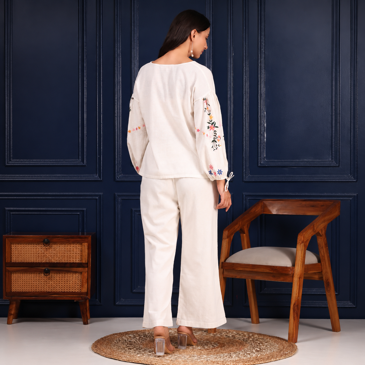 Zilda Co-ord Set | Off White Color