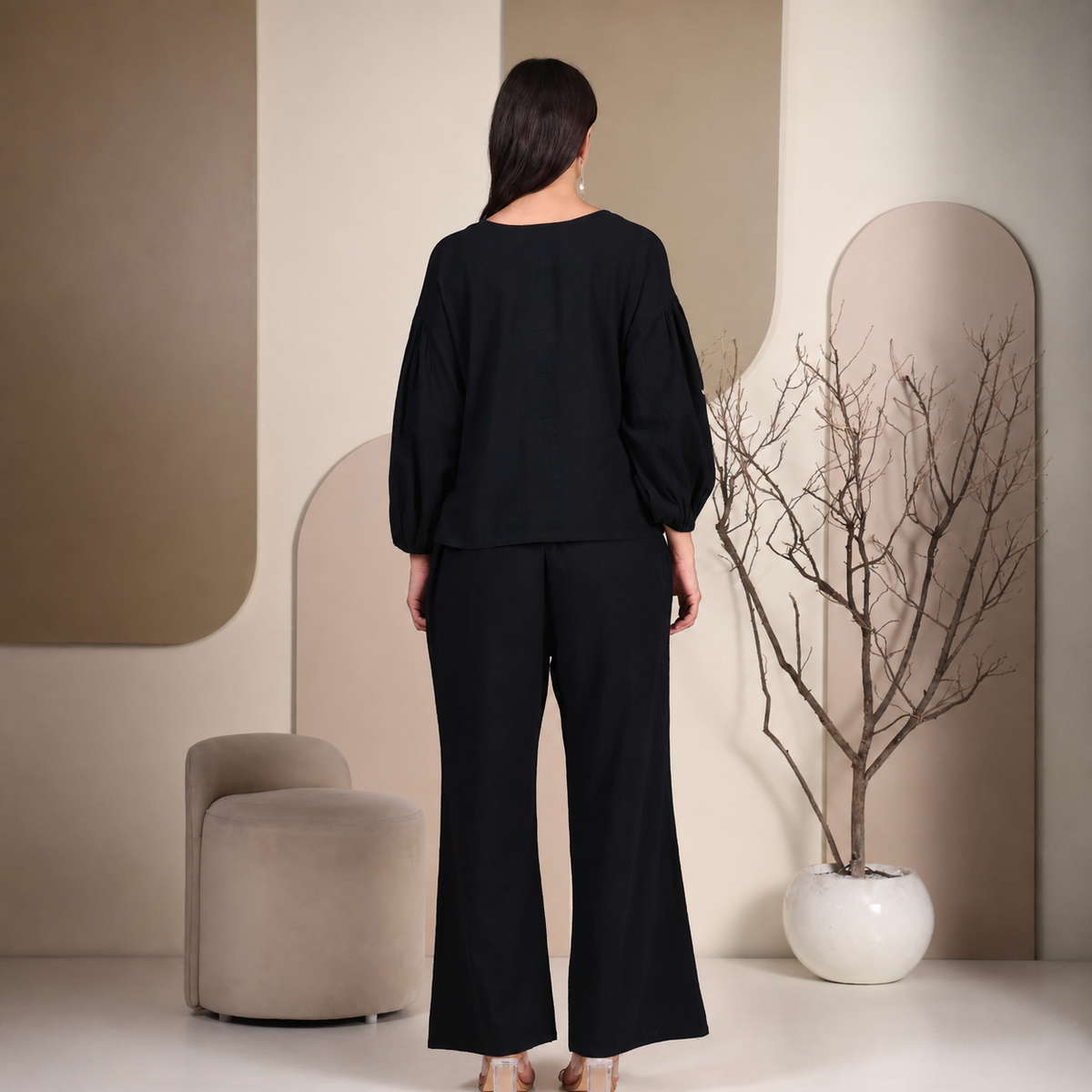 Zilda Co-ord Set | Black Color